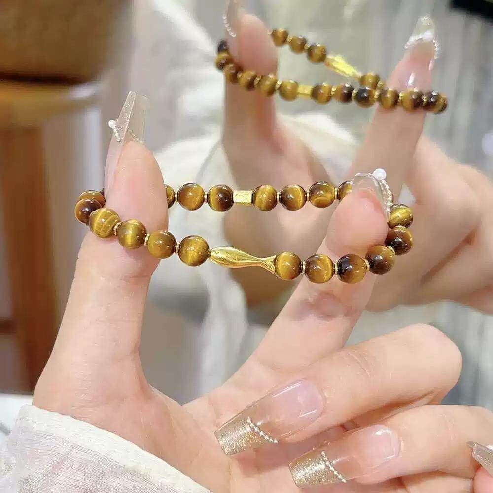 小金鱼黄金色手链虎眼石