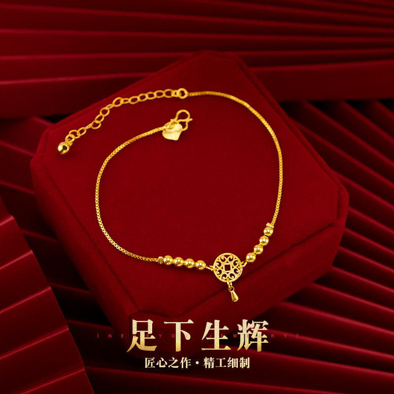 越南沙金脚链女仿真黄金