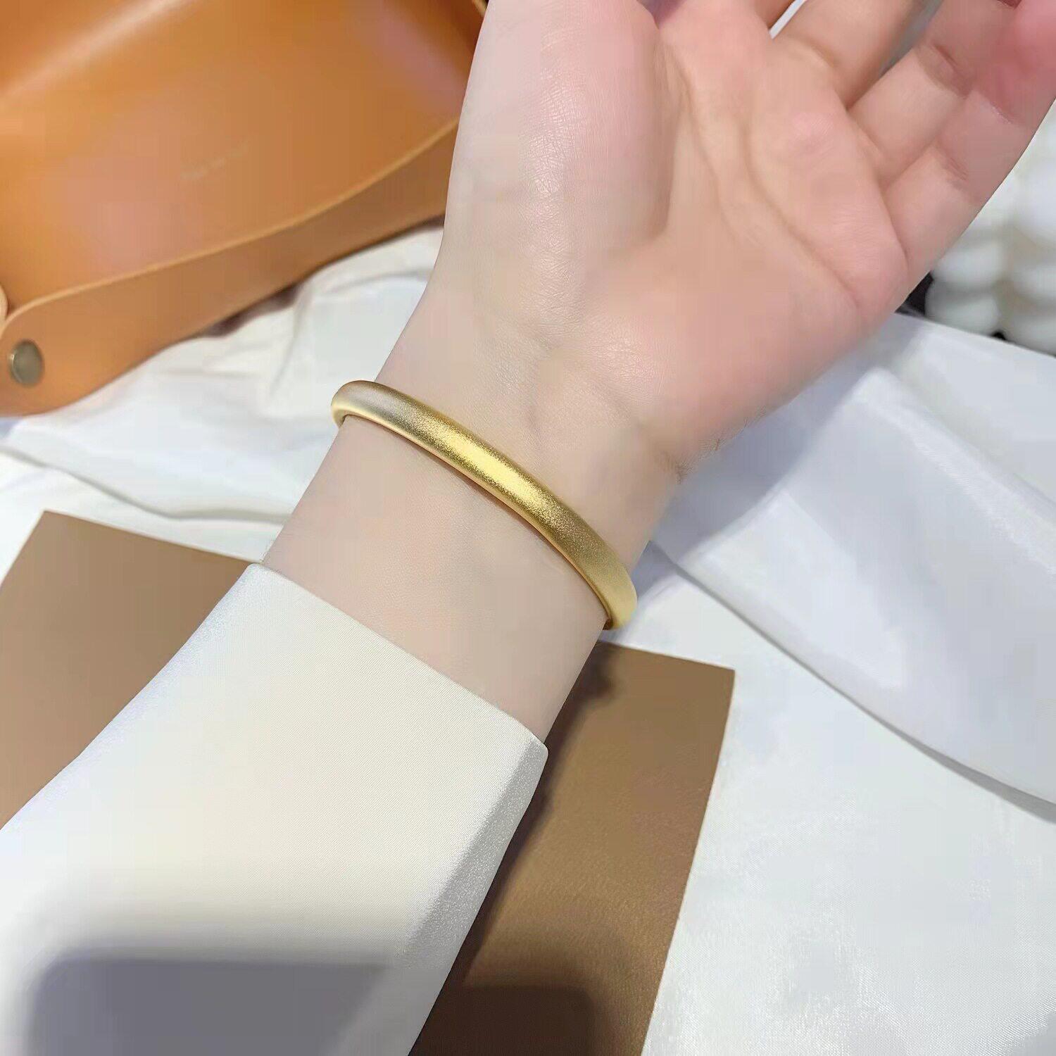 古法心经手镯女般若经文越南沙金999仿真黄金手环六字真言不掉色