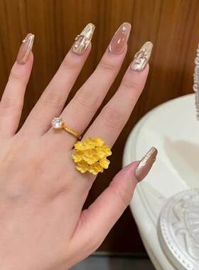繁花沙金戒指彷真黄金色