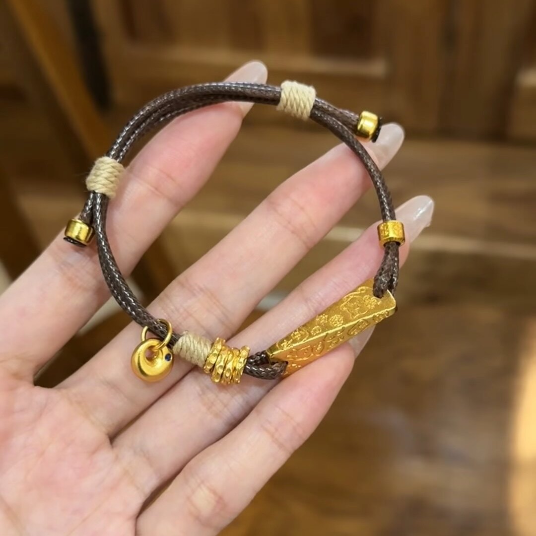 吉言三角锥沙黄金手链DIY