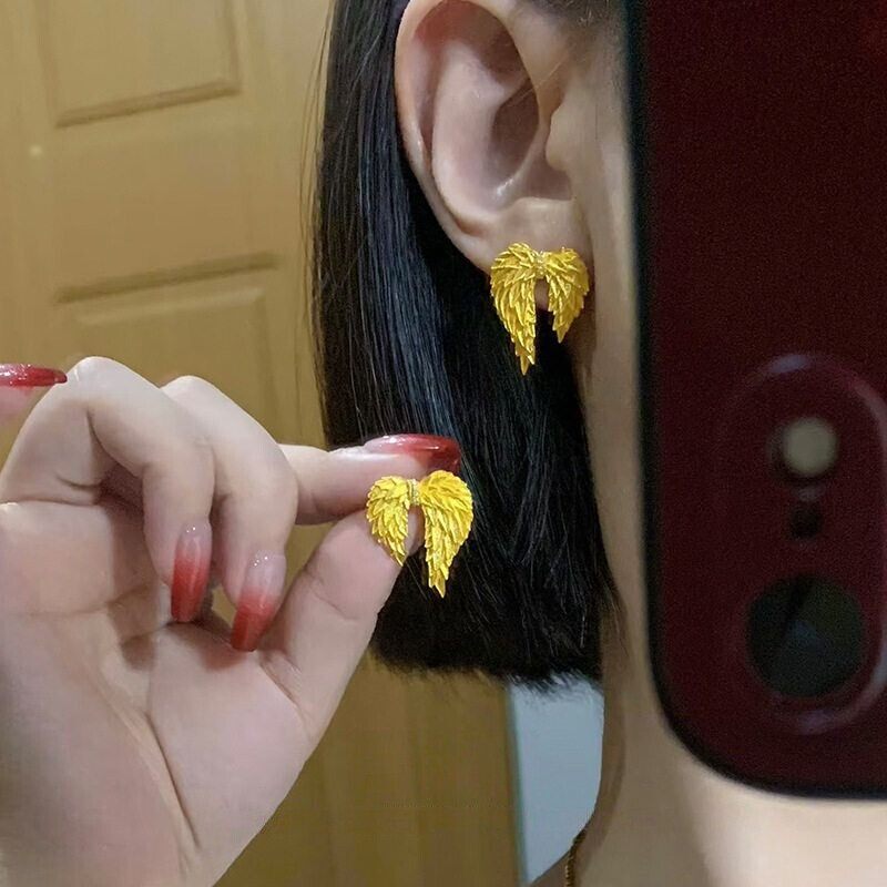 金店同款天使之翼翅膀耳