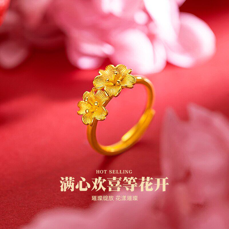 新款双花戒指女时尚简约