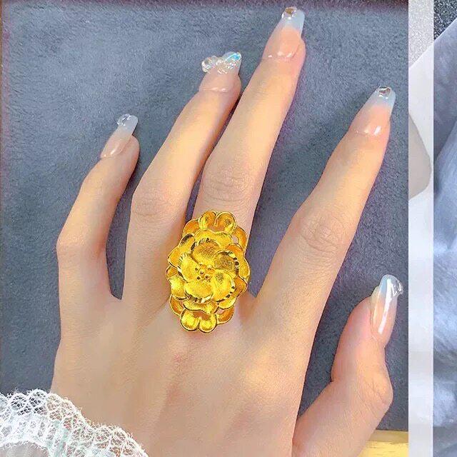 花朵沙金戒指彷真黄金婚