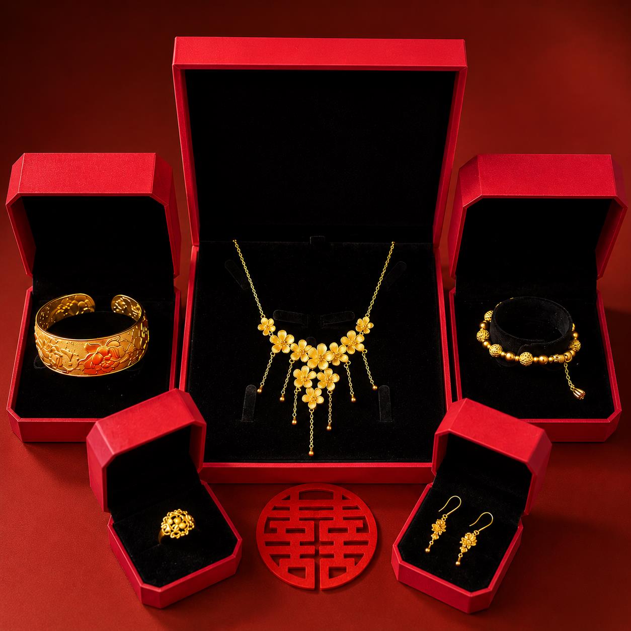 彷真五金套装结婚项链订