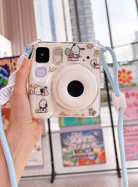 帕恰狗挂绳富士拍立得保护壳mini12/11/SE/7+7s/7c/40/2526透明套