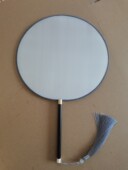 24厘米空白团扇子加密真丝熟绢手绘工笔字画古风diy礼物 包邮