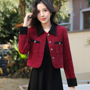 2025春秋新款时尚短外套连衣裙两件套小香风套装裙女洋气减龄气质