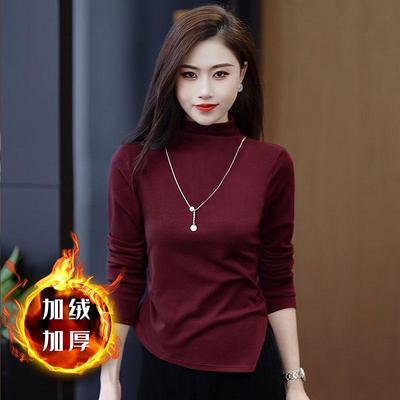 秋冬加绒长袖打底衫修身显瘦