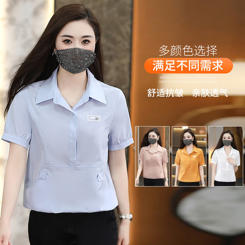 衬衫女短袖上衣t2025夏季新款韩版时尚翻领POLO衫百搭宽松显瘦T恤