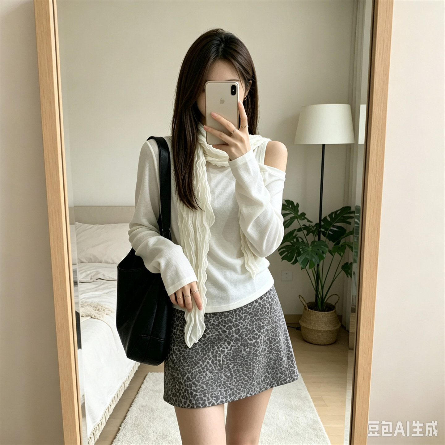 韩版一字肩飘带长袖T恤女显瘦t恤
