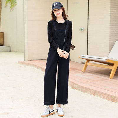 早秋减龄背带裤女休闲宽松连体裤