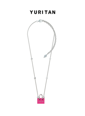 YURITAN原创设计粉色包包吊坠项链2024春夏新款甜美风美少女项链