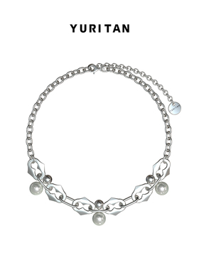 YURITAN荆棘环珍珠项链2024春夏新款时尚镀金高级感项链