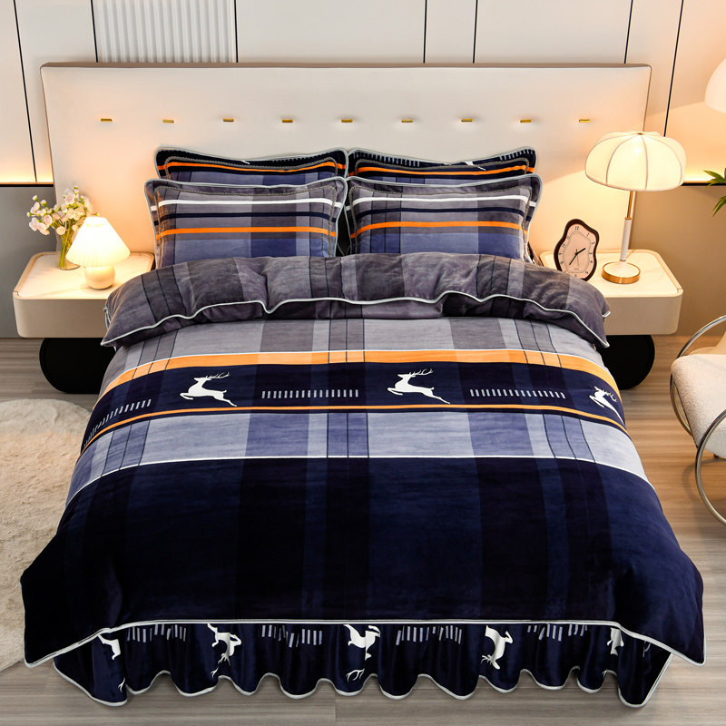 加厚牛奶绒被套单件150x200冬季保暖双面绒被罩珊瑚绒被单180x220