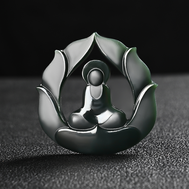 真品新疆和田玉细料悟道玉吊坠男士女士无相佛玉坠玉石玉挂件玉佩