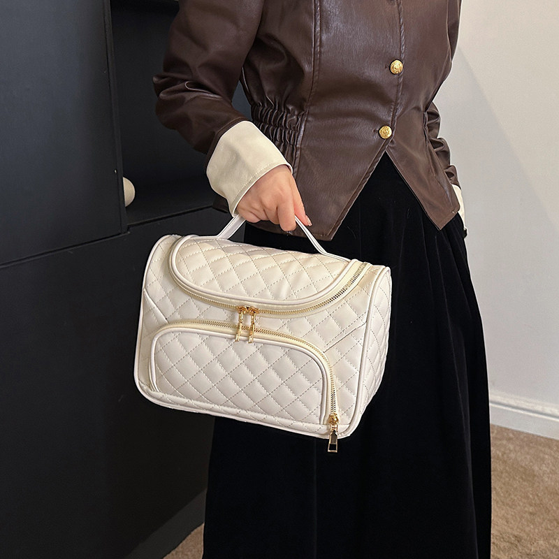 大容量化妆包女便携2024新款菱格高级感防水旅行品大号洗漱收纳袋,收纳整理,化妆包,淘宝优惠券,粉丝福利购,淘宝优惠卷