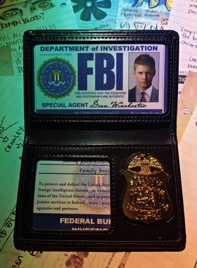 邪恶力量FBI金属徽章证件夹卡包 supernatural dean 迪恩同款 SPN