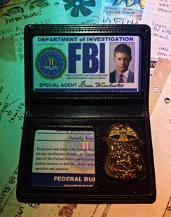 迪恩同款 dean SPN supernatural 邪恶力量FBI金属徽章证件夹卡包