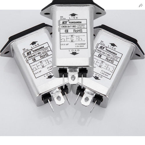 台湾YUNSANDA IEC插座带保险管 电源滤波器 CW2B-3A6A 10A-T(002)