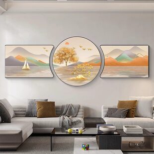 客厅装饰画现代简约画风珠联璧合轻奢大气客厅墙挂画沙发背景墙挂