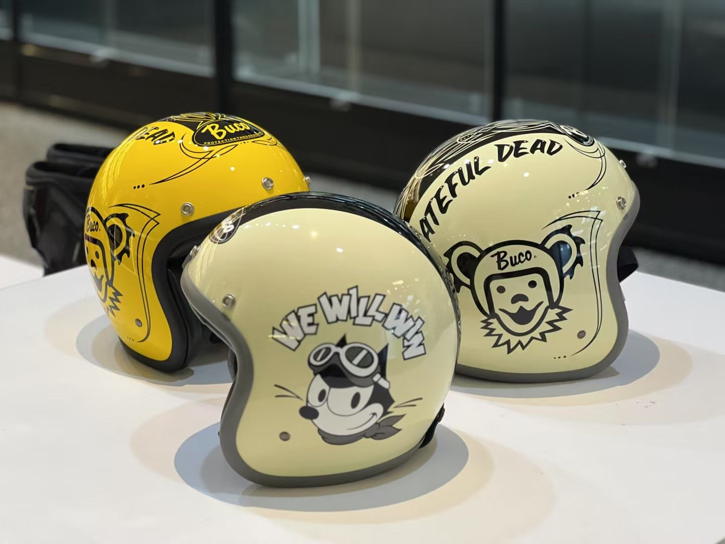 台湾正品海鸟复古半盔3/4头盔BUCO机车菲力猫四季摩托车头盔情侣