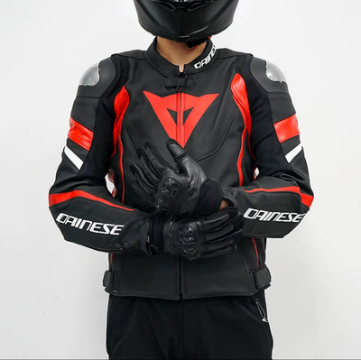 丹尼斯AVRO 4摩托车钛合金防风防摔冬季保暖骑行赛车服修身男皮衣
