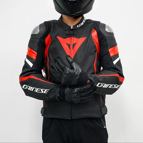 丹尼斯AVRO 4摩托车钛合金防风防摔冬季保暖骑行赛车服修身男皮衣