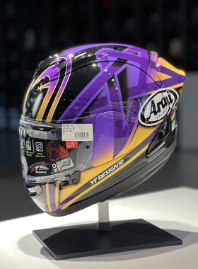 正品arai rx7x 紫色五芒星大眼 彩绘定制款高端全盔五星大眼头盔
