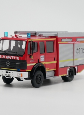 Ixo 1:43 Mercedes 1224 Zigeler奔驰德国消防车合金汽车模型玩具
