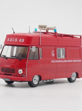 Ixo 1:43 Peugeot J7标致消防车救护车合金汽车模型收藏玩具车