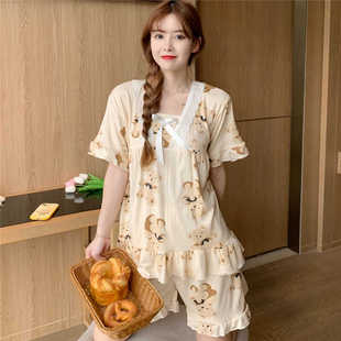 睡衣女夏短袖 薄款 可爱卡通甜美公主风夏天加大少女学生家居服套装
