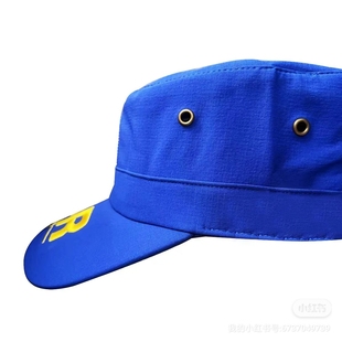 定制户外圆顶速干直立挺括质感标志棉布蓝天救援队太阳防晒帽子正