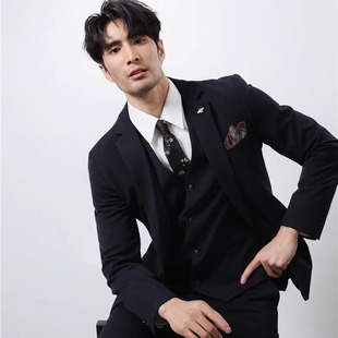 2026秋冬新款男士西服套装新郎结婚高级感上班职业正装修身西装潮