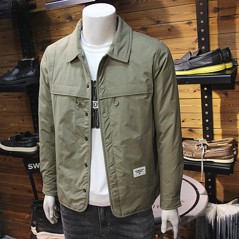 缝线锁边工艺冬季男翻领羽绒夹克拉链口袋拼接设计修身男保暖羽绒,男装,羽绒服,淘宝优惠券,粉丝福利购,淘宝优惠卷