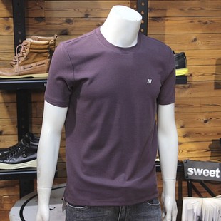 秋冬男加厚短袖 圆领磨毛舒绒舒适厚料T恤 立体钢印字母简约修身