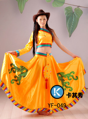 康定情歌藏族舞蹈演出服装女成人溜溜的情蒙古民族风舞台套装