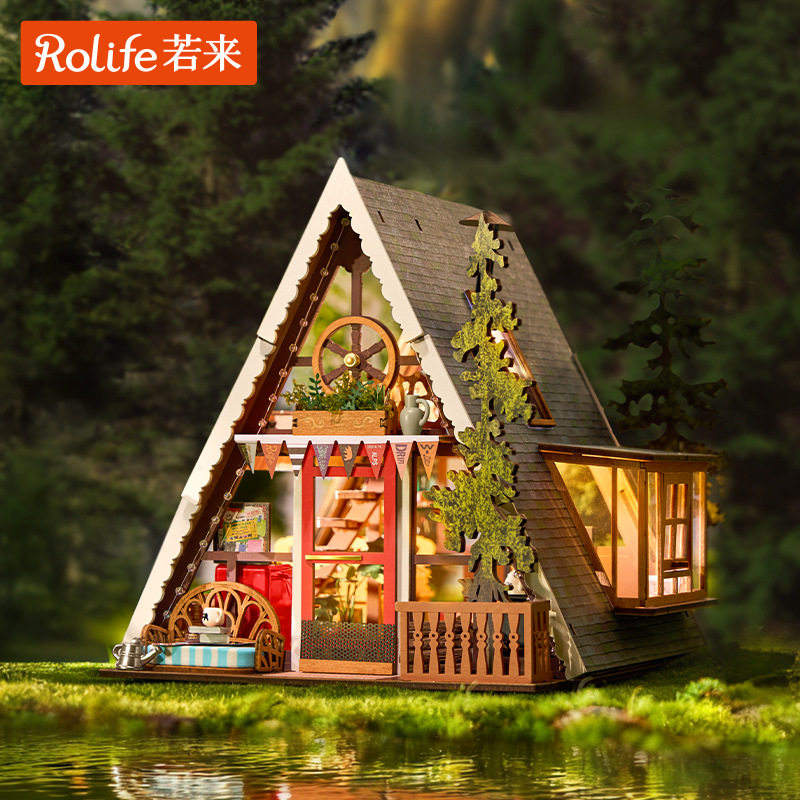 rolife若来三角小屋组装花园立体