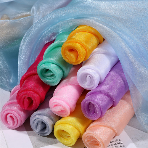 加密欧根纱布料雪纱古装汉服裙纱