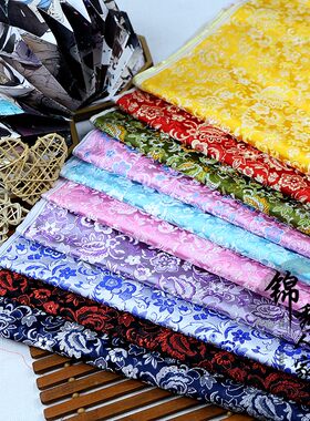 布料织锦缎服装小花丝绸缎古风