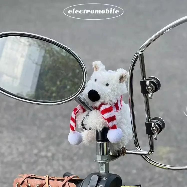 可爱西高地狗狗磁吸摩托装饰配件可爱电动车自行车可拆创意挂件