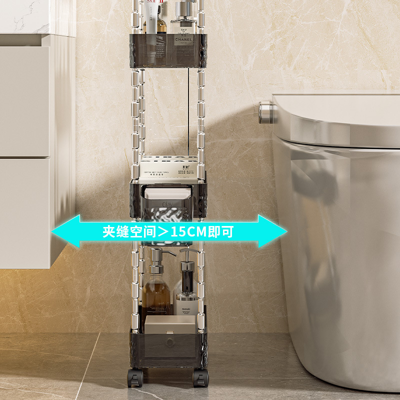 厨房小推车置物架落地多层调味瓶蔬菜收纳架家用带万向轮可移动