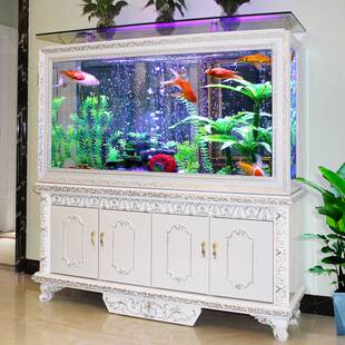 长方形连体欧式 屏风底柜生态鱼缸水族箱中型大型底部过滤玻璃