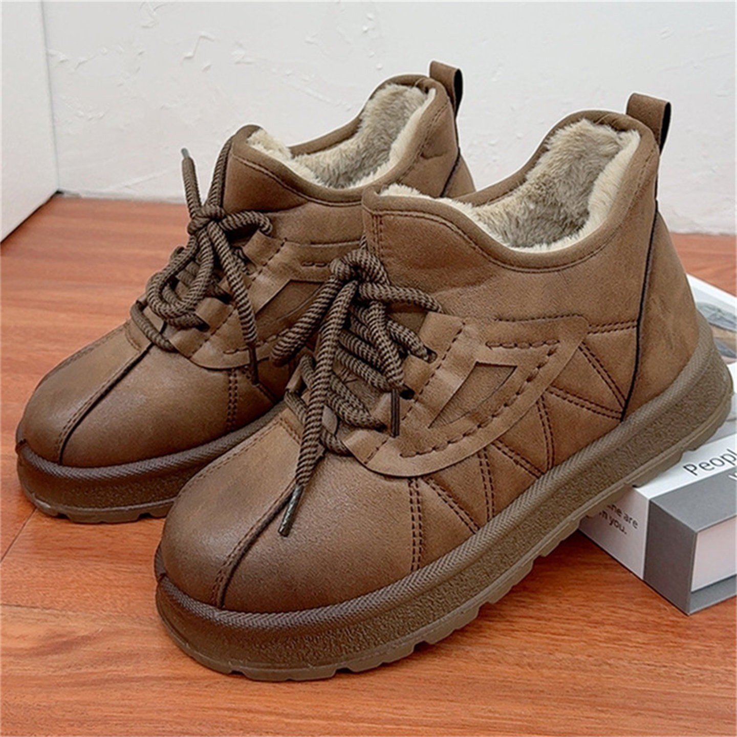 冬季新款厚底一脚蹬懒人棉鞋加绒保暖老北京棉鞋时尚加厚平底棉靴,女鞋,棉鞋,淘宝优惠券,粉丝福利购,淘宝优惠卷