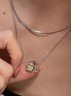 小众设计感双层金属蛇骨链项链女韩国个性简约百搭气质颈链锁骨链