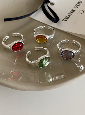 高级感不规则金属开口戒指女韩国小众设计复古个性简约百搭指环