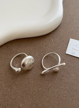 冷淡风几何线条开口戒指女小众设计感轻奢高级个性时尚指环戒子