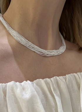 欧美夸张多层质感金属项链女小众设计感独特个性时尚颈链锁骨链