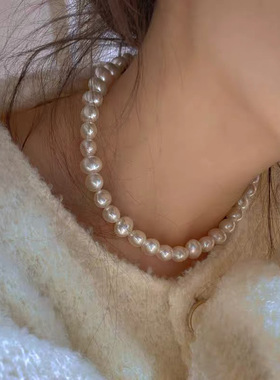 法式复古赫本风夸张不规则珍珠项链女韩国个性简约百搭颈链锁骨链