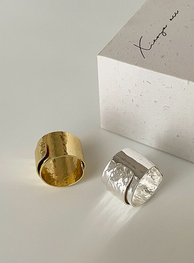 冷淡风光面褶皱缠绕戒指女设计感简约个性时尚气质百搭指环戒子